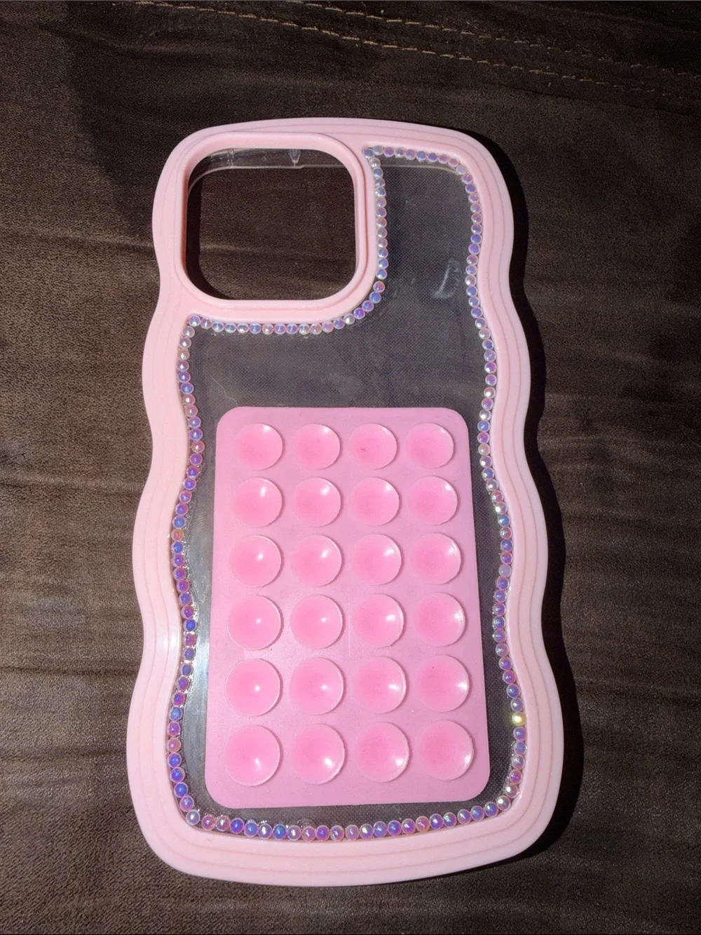 Pink Bubble Pop Phone Case with Rhinestone Trim